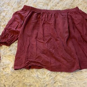 Maroon off the shoulder top